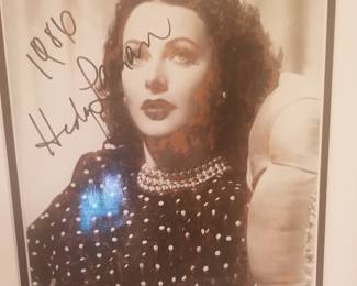 framed signed Hedy Lemar