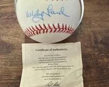 Whitey Ford Vintage Autographed Baseball with COA