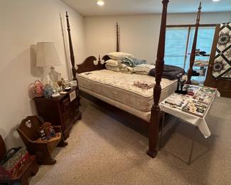 Queen Bed; Nightstands; Childs Rocker; Step Stool; Jewelry; Watches; Comforters; Quilt; Knick Knacks