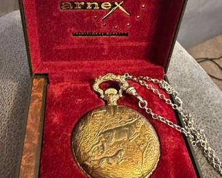 Vintage Arnex 17 Jewel Incabloc Swiss Pocket Watch