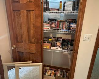 Wall Mirrors; VHS Movies; DVD’s; CD’s; Cassettes; 8 Tracks; Cassette Cases; Dean Martin DVD Sets; Carol Burnett DVD Sets