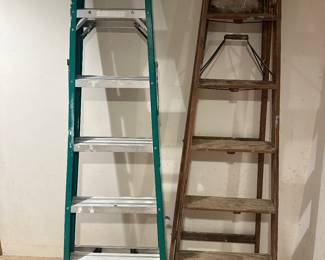 Werner Aluminum Step Ladder; Wood Step Ladder