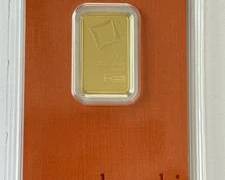 5 Gram .999 Fine Gold Valcambi Suisse Bar in Assay Certification Card