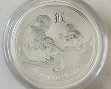 2016 Australia 1/2 Ounce .9999 Fine Silver "Year of the Monkey" Gem Condition