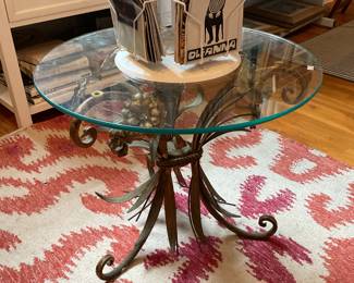 Vintage gilded flower cocktail table Height: 20β Diameter: 24β $120 + tax
