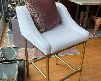 White cushioned barstools with back (set of 2) Height to seat: 26β height of back: 35β $80 + tax each