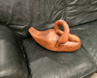 Wooden Swan Carving