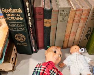 Medical Dictionary, Medical books, Dolls, Tillie a Menonite Maid book