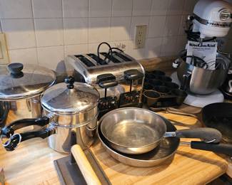 Pots, Pans, 4 slice Toaster