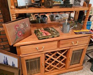 Wood Liquor Cabinet, Oak Cabinet