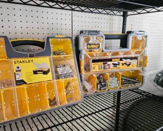 Stanley and DeWalt storage containers
