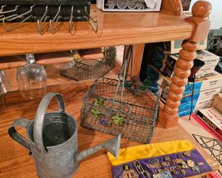 Galvanized Watering Can, Wire Basket, Lawrence Park Lions Club