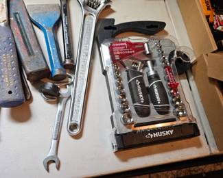 Adjustable Wrench, Husky Socket set