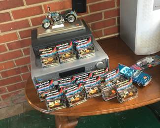 Vintage cars
Harley motorcycle 