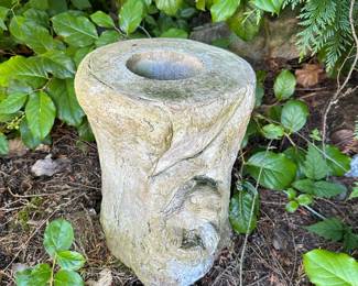 Concrete Tree Stump Base for Bird Bath