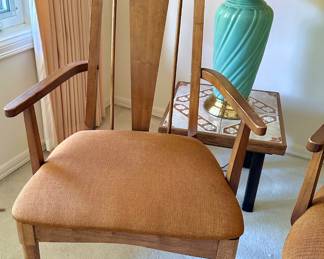 Pair of Mid Century Bonnie Garrison Capri Sun Persimmon Accent Chairs