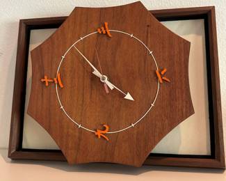 Japanese Mid Century Teak Wall Clock