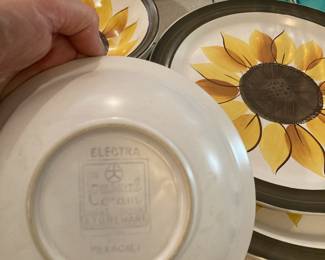 1970s Electra Casual Ceram Mexicali Stoneware 5 Piece Dish Set
