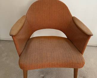 Mid Century Orange Cocktail Arm Chair