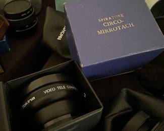 Tokina Video Tele Converter, Spiratone Circo-Mirrotach Lens