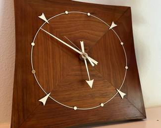 Mid Century Wood Wall Clock