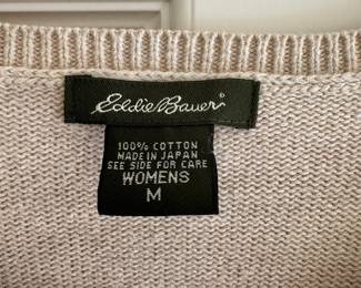 Eddie Bauer Floral Embroidered Cardigan Sweater – Size Medium