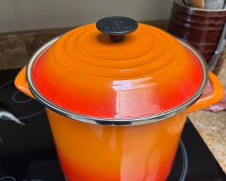 Le Creuset Flame Orange Enameled Stock Pot