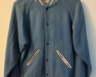 1960s Lasley Knitting Co Blue and White Varsity Jacket