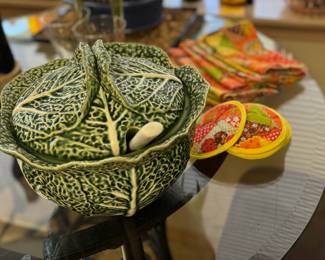 Bordallo Pinheiro Green Cabbage Leaf Soup Tureen