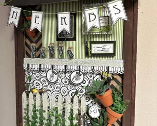 Herb Garden Shadowbox Handmade Artwork