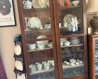 19th Century Dark Oak China Cabinet