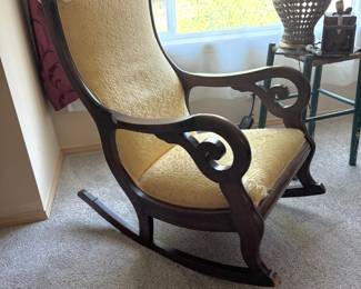 Lincoln Rocking Chair with Golden Textured Upholstery