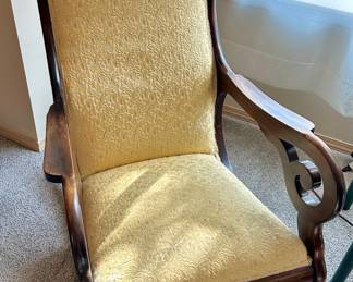 Lincoln Rocking Chair with Golden Textured Upholstery
