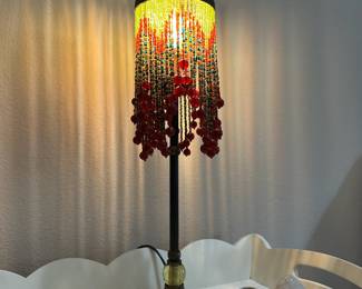 Beaded Fringe Boudoir Lamp