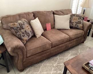 Ashley Brown brushed leather sofa