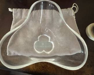 Vintage Steuben clover bowl with sleeper bag