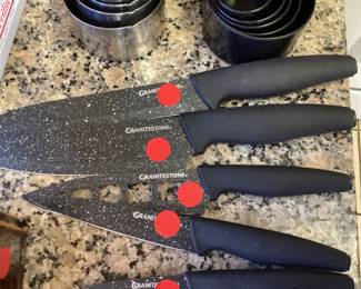 Set a five granite stone knives
