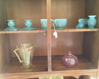 Vintage Fenton and oppression glass pitcher