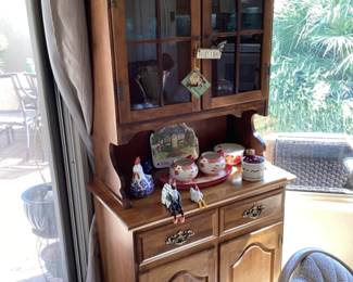2 piece,Mid-century modern Moose head, colonial furniture, China hutch with original tags