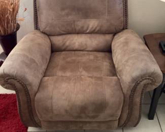 Ashley Brown brushed leather rocker/Recliner