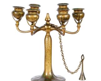 Lot 12: Tiffany Studios Bronze Six Light Candelabra 11644