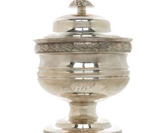 Lot 6: American Coin Silver Covered Sugar Bowl