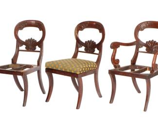 Lot 211: Three Victorian Continental Carved Walnut Chairs