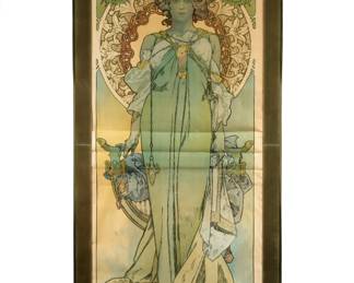 Lot 50: Alphonse Mucha Leslie Carter Life Sized Poster