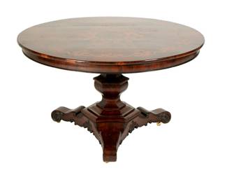 Lot 246a: English Inlaid Rosewood Tilt Top Center Table