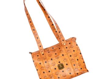 Lot 238a: Vintage MCM Cognac Brown Visetos Tote Bag