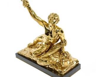 Lot 337a: after Cordtot Soldier of Marathon Gilt Bronze Sculpture