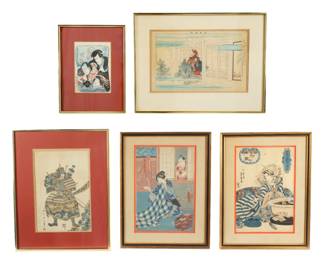 Lot 330: Collection of Five Japanese Woodblock Prints