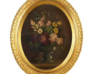 Lot 343: Thomas Hill Still Life of Flowers Painting