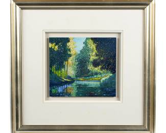 Lot 240: Victor Richardson Canal Du Marans Pastel Landscape